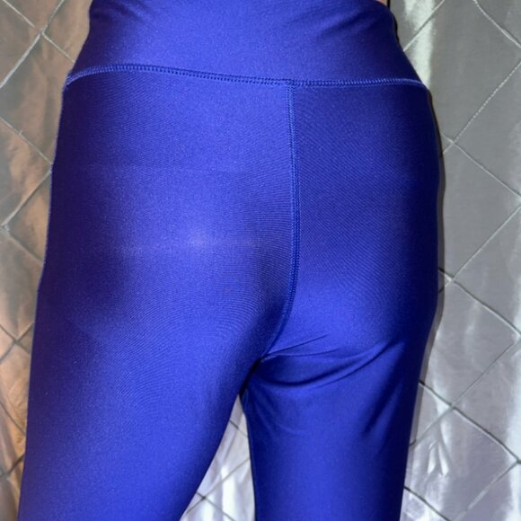 Under Armour Women LG Royal Blue Compression Heat Gear Gym Yoga Capri Leggings - Picture 5 of 7